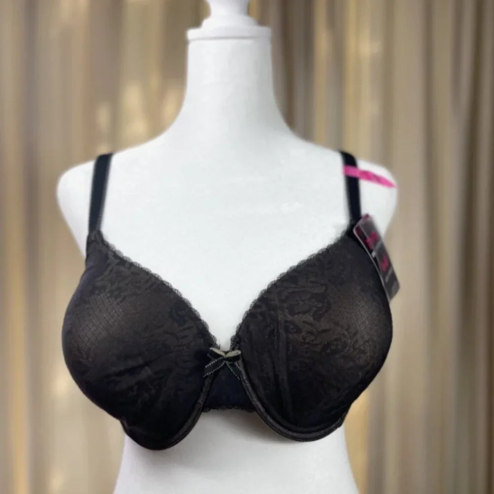 Maidenform Black Lace Beige T-Shirt Bra 40C NWT Lightly Lined‎ Sexy